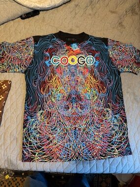 COOGI Black Multicolor Swirl Logo Tee